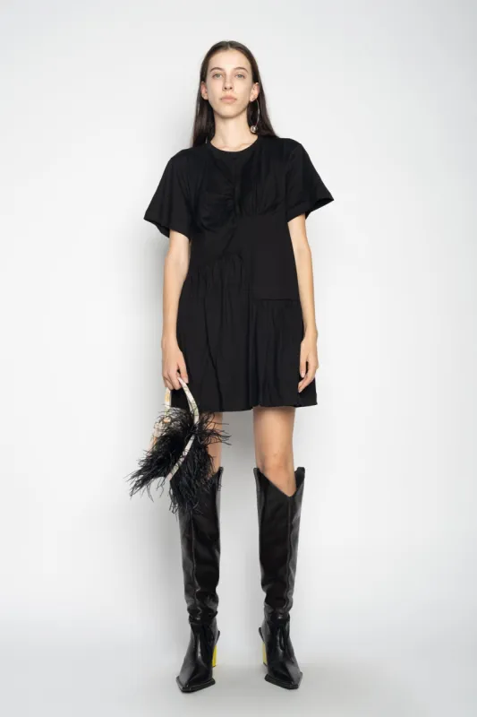 BLACK PANELLED GATHERED DRESS sold by Marques ’ Almeida