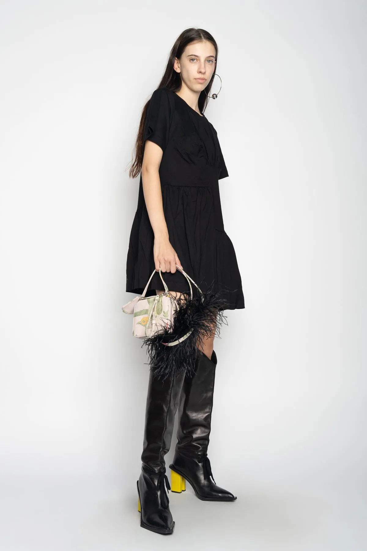 BLACK PANELLED GATHERED DRESS sold by Marques ’ Almeida product image thumbnail 3