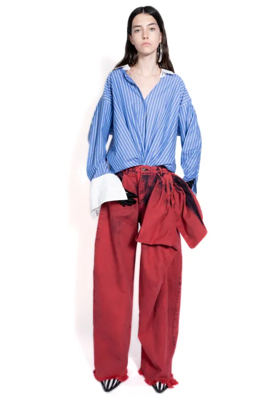 RED BOYFRIEND TROUSERS WITH BIG BOW sold by Marques ’ Almeida