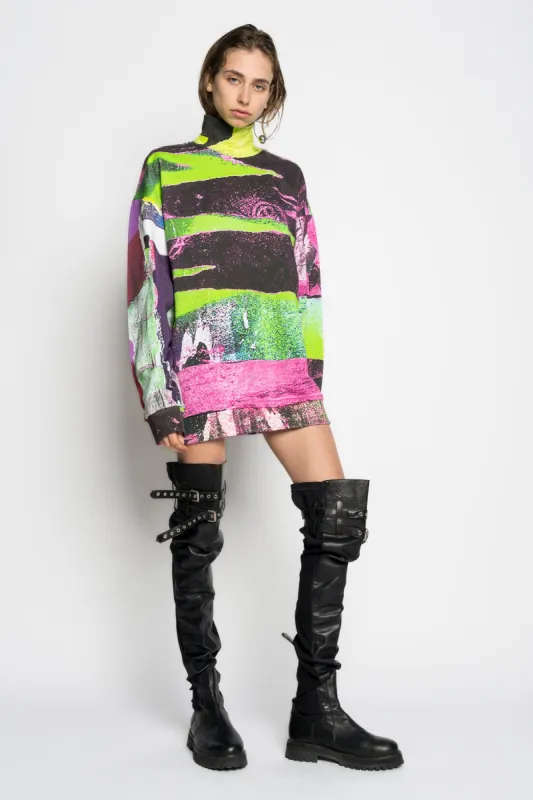 GRAFFITI PRINT OVERSIZED TURTLENECK SWEATSHIRT made by Marques ’ Almeida
