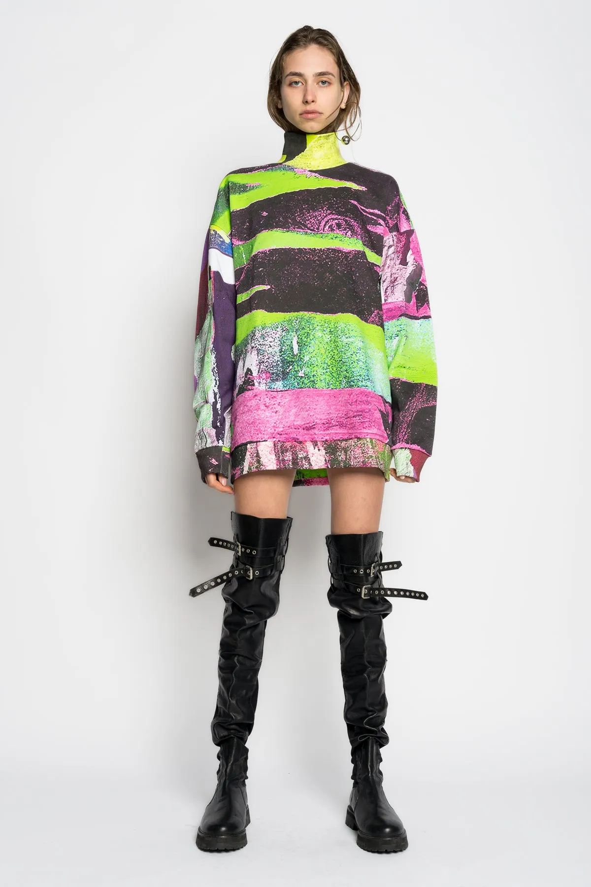 GRAFFITI PRINT OVERSIZED TURTLENECK SWEATSHIRT sold by Marques ’ Almeida product image thumbnail 4