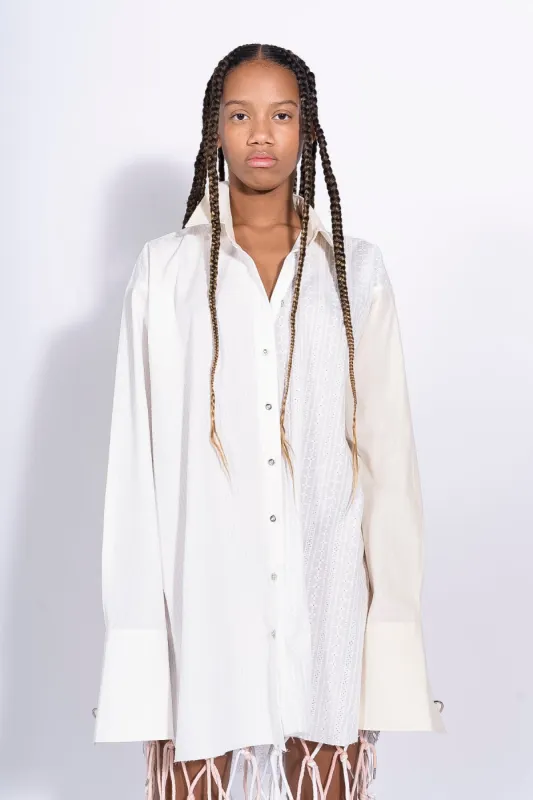 WHITE PATCHWORK XXL SHIRT sold by Marques ’ Almeida
