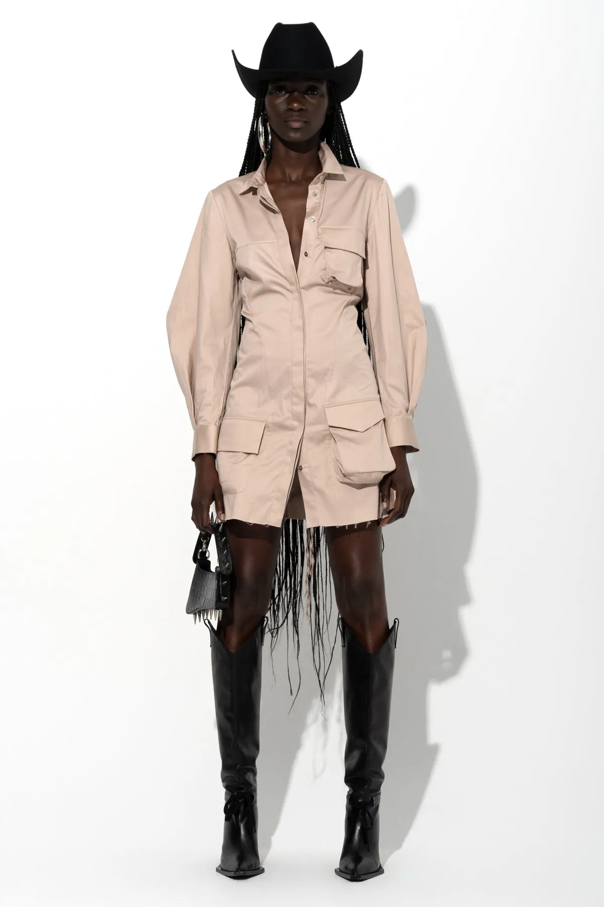 BEIGE MULTI POCKET SHIRT DRESS sold by Marques ’ Almeida