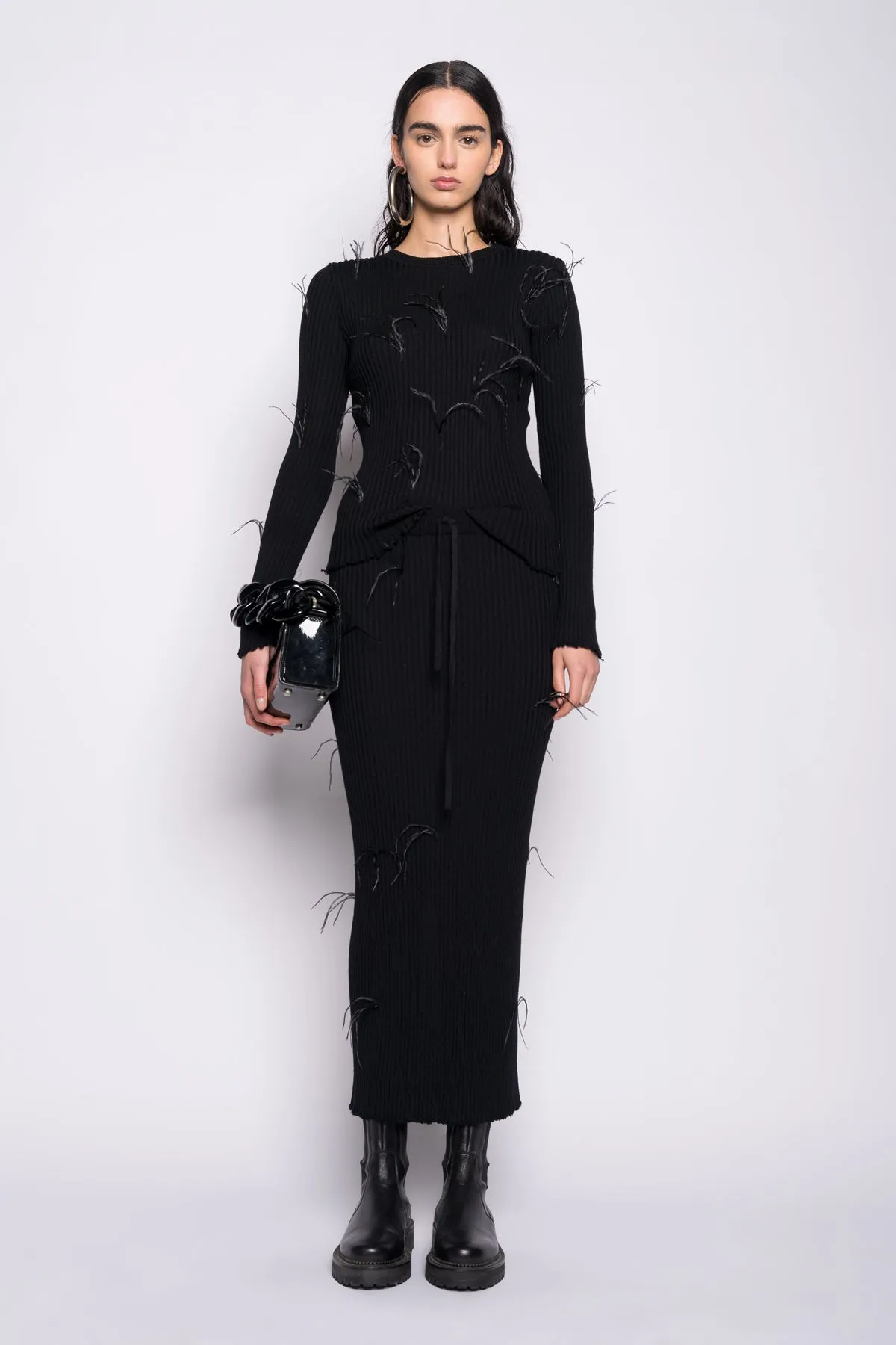 BLACK MERINO WOOL LONG SKIRT sold by Marques ’ Almeida