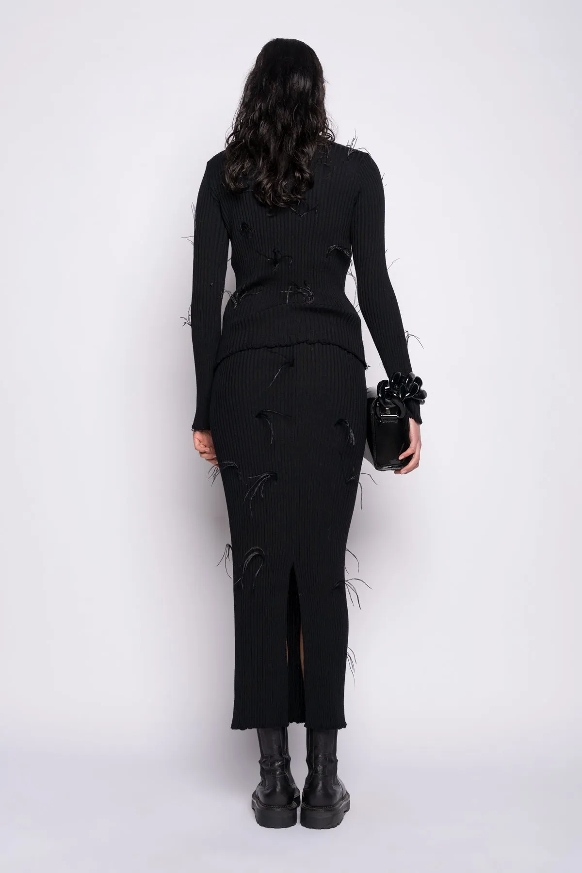 BLACK MERINO WOOL LONG SKIRT sold by Marques ’ Almeida product image thumbnail 2