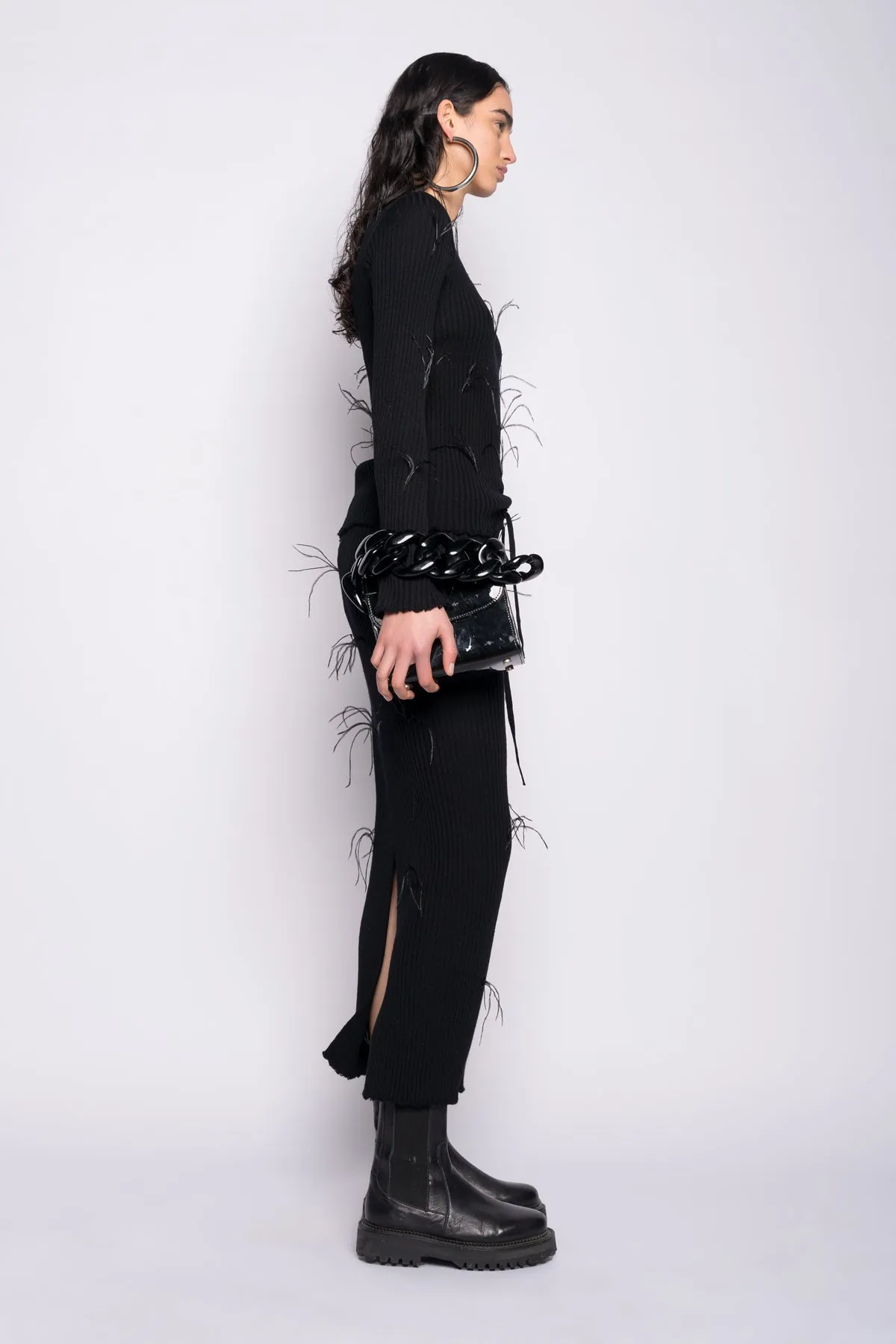 BLACK MERINO WOOL LONG SKIRT sold by Marques ’ Almeida product image thumbnail 4