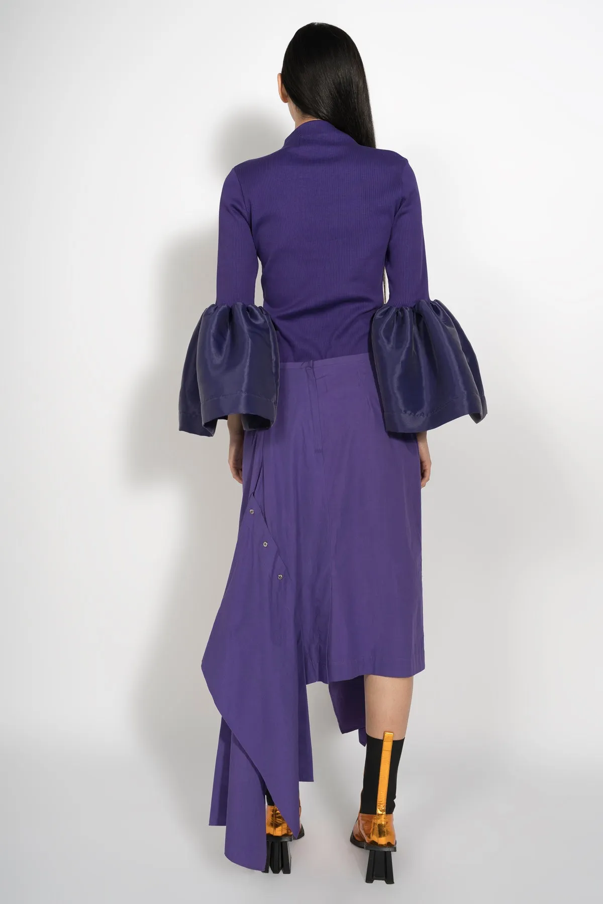 PURPLE TURTLENECK PUFF SLEEVE TOP sold by Marques ’ Almeida product image thumbnail 3