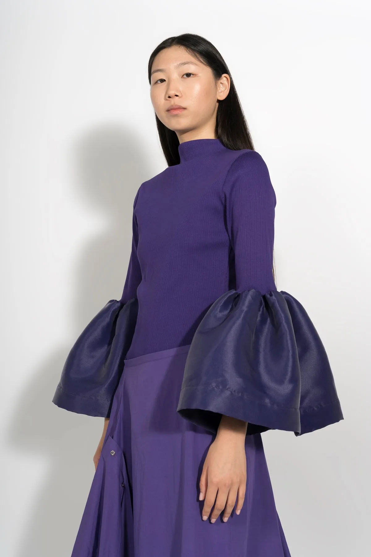 PURPLE TURTLENECK PUFF SLEEVE TOP sold by Marques ’ Almeida product image thumbnail 4