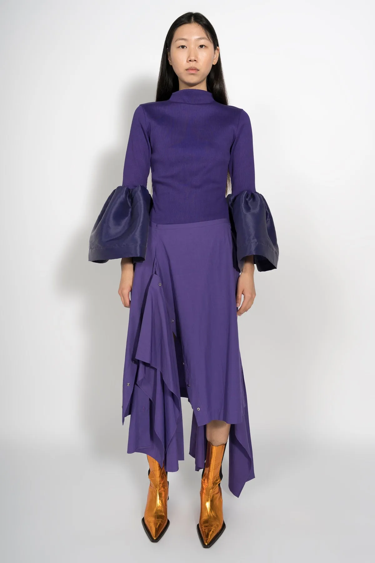 PURPLE TURTLENECK PUFF SLEEVE TOP sold by Marques ’ Almeida product image thumbnail 5