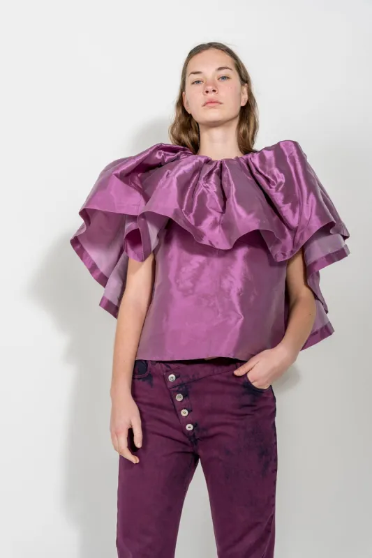 LILAC PLEATED CAPE TOP sold by Marques ’ Almeida