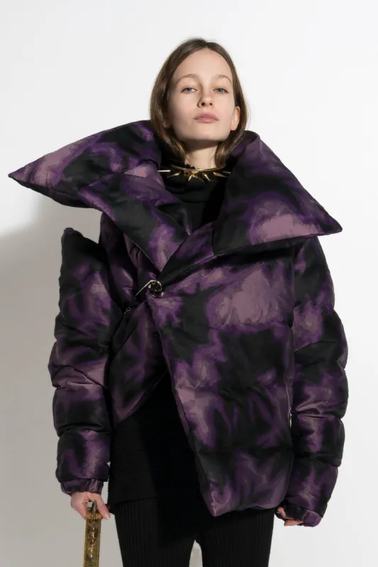 PURPLE TIE DYE M'A PUFFER JACKET sold by Marques ’ Almeida