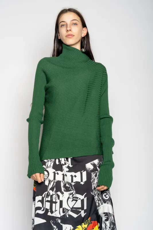 GREEN MERINO DRAPED JUMPER sold by Marques ’ Almeida