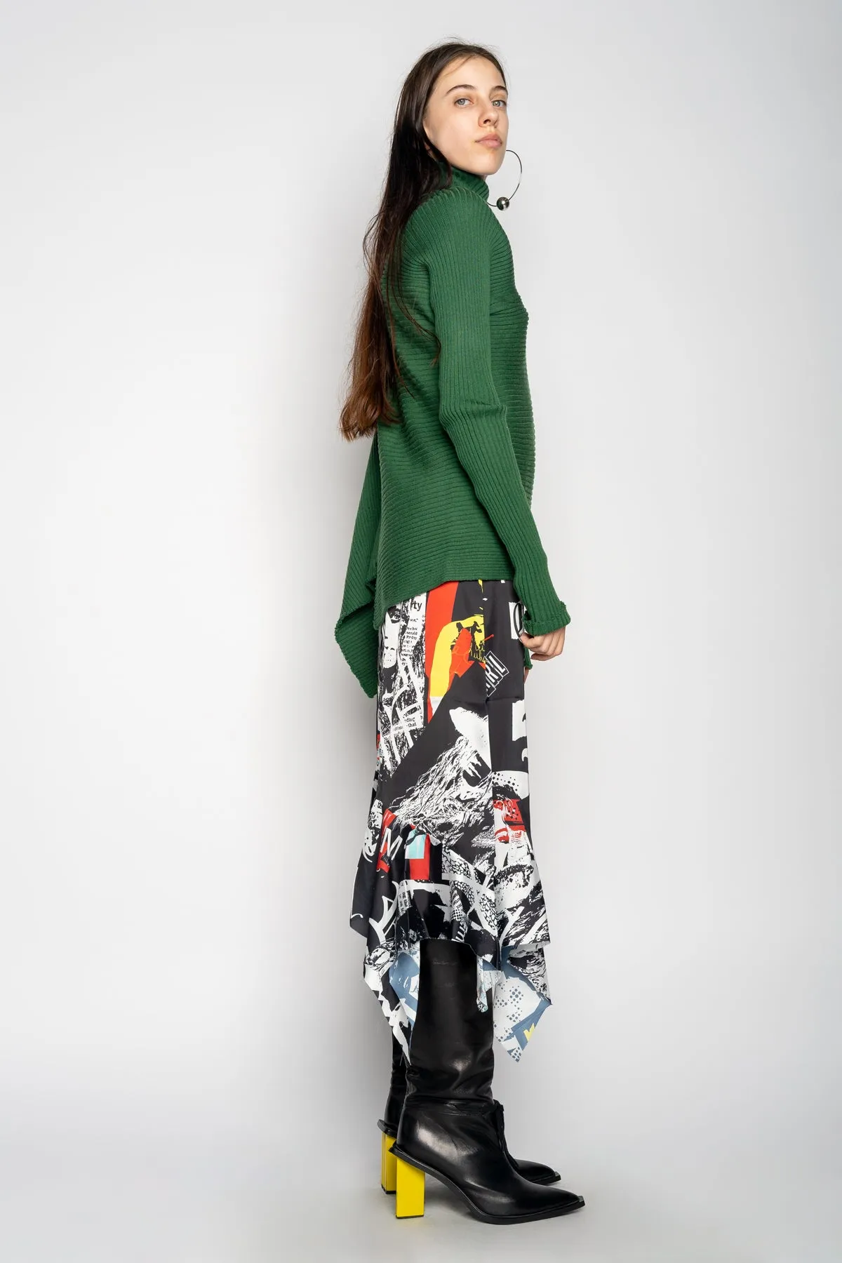 GREEN MERINO DRAPED JUMPER sold by Marques ’ Almeida product image thumbnail 4