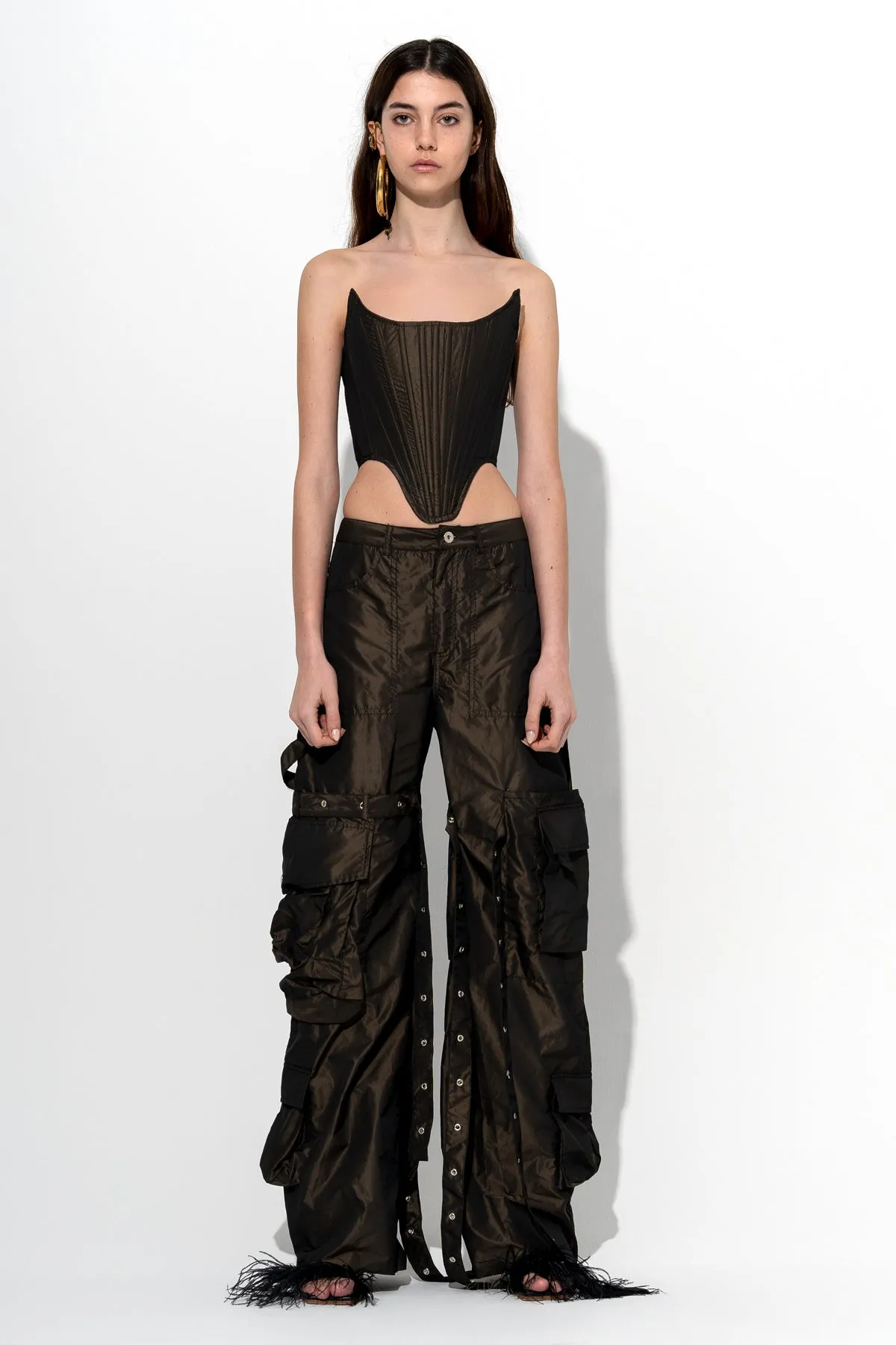 DARK BROWN MULTI POCKET TROUSERS sold by Marques ’ Almeida