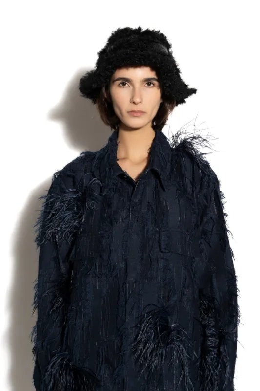 BLACK BUCKET HAT made by Marques ’ Almeida