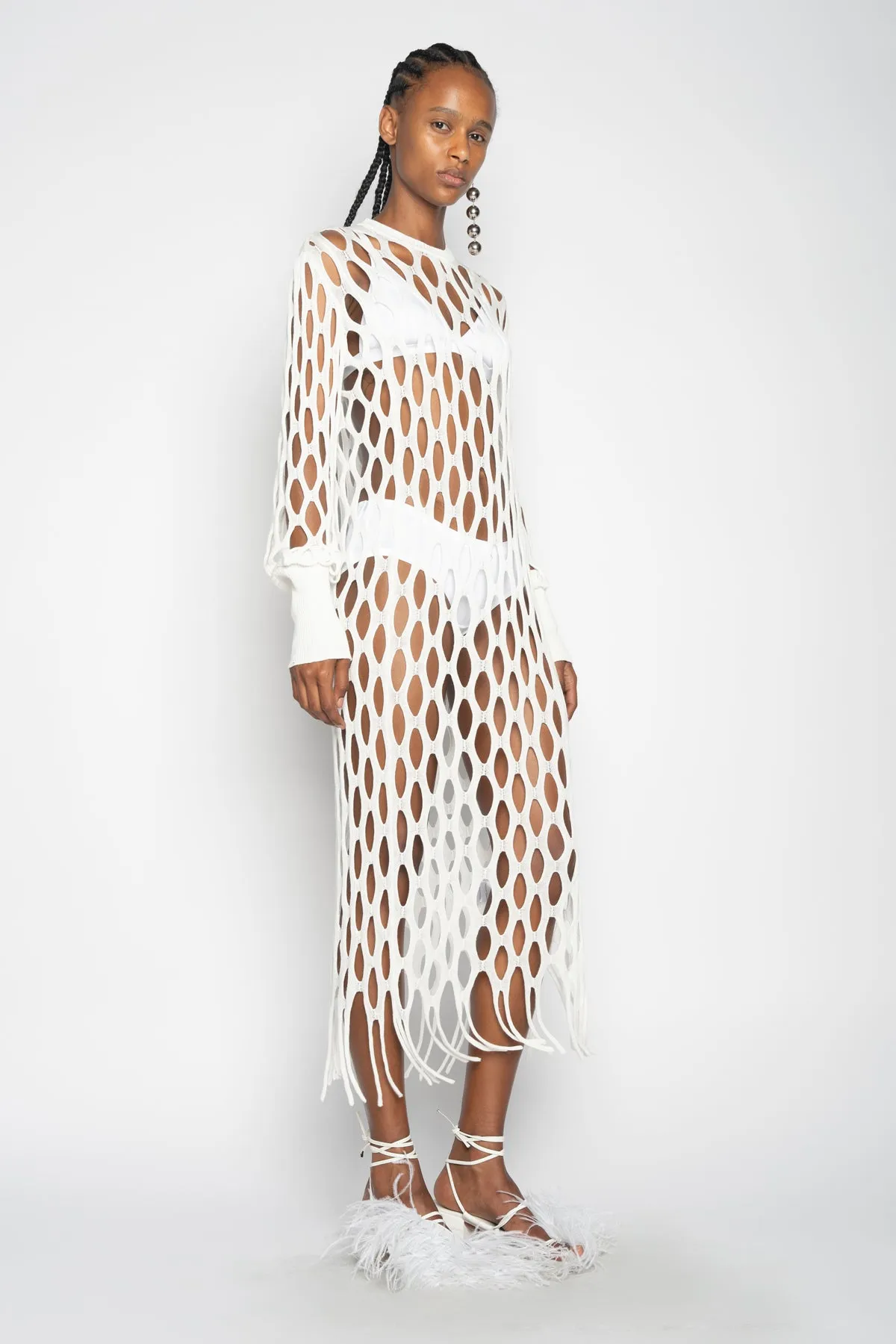 WHITE NET DRESS sold by Marques ’ Almeida product image thumbnail 4
