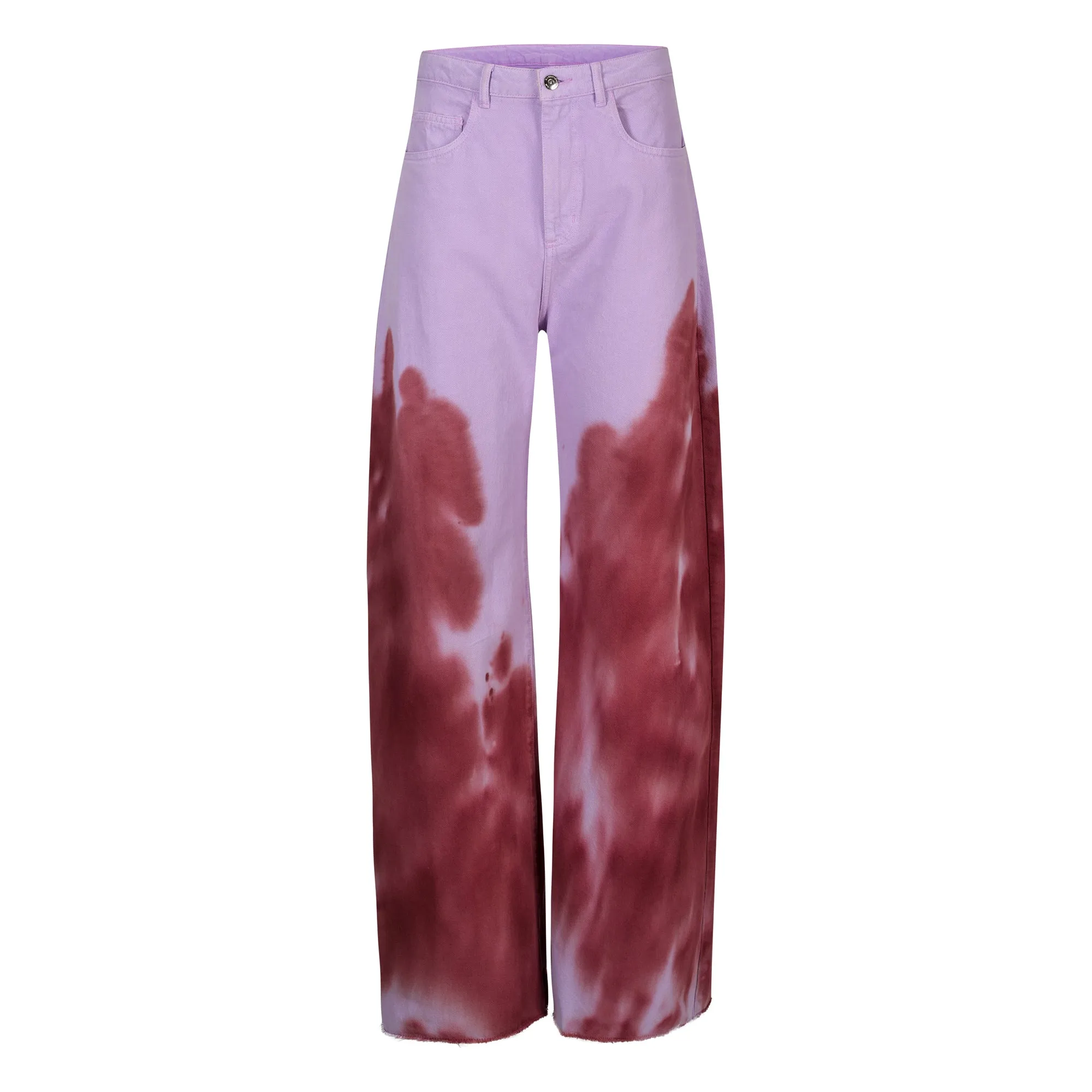 LILAC AND BURGUNDY TIE DYE BOYFRIEND TROUSERS sold by Marques ’ Almeida product image thumbnail 2