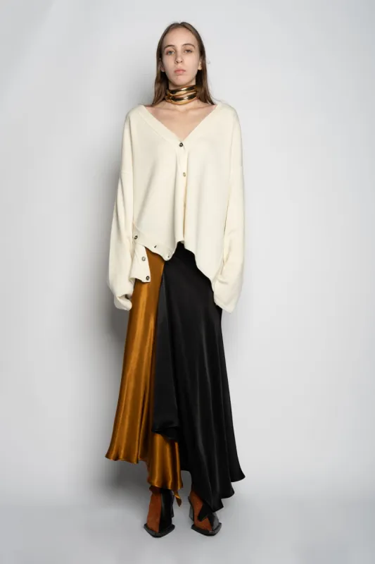 OFF-WHITE MERINO DECONSTRUCTED CARDIGAN sold by Marques ’ Almeida