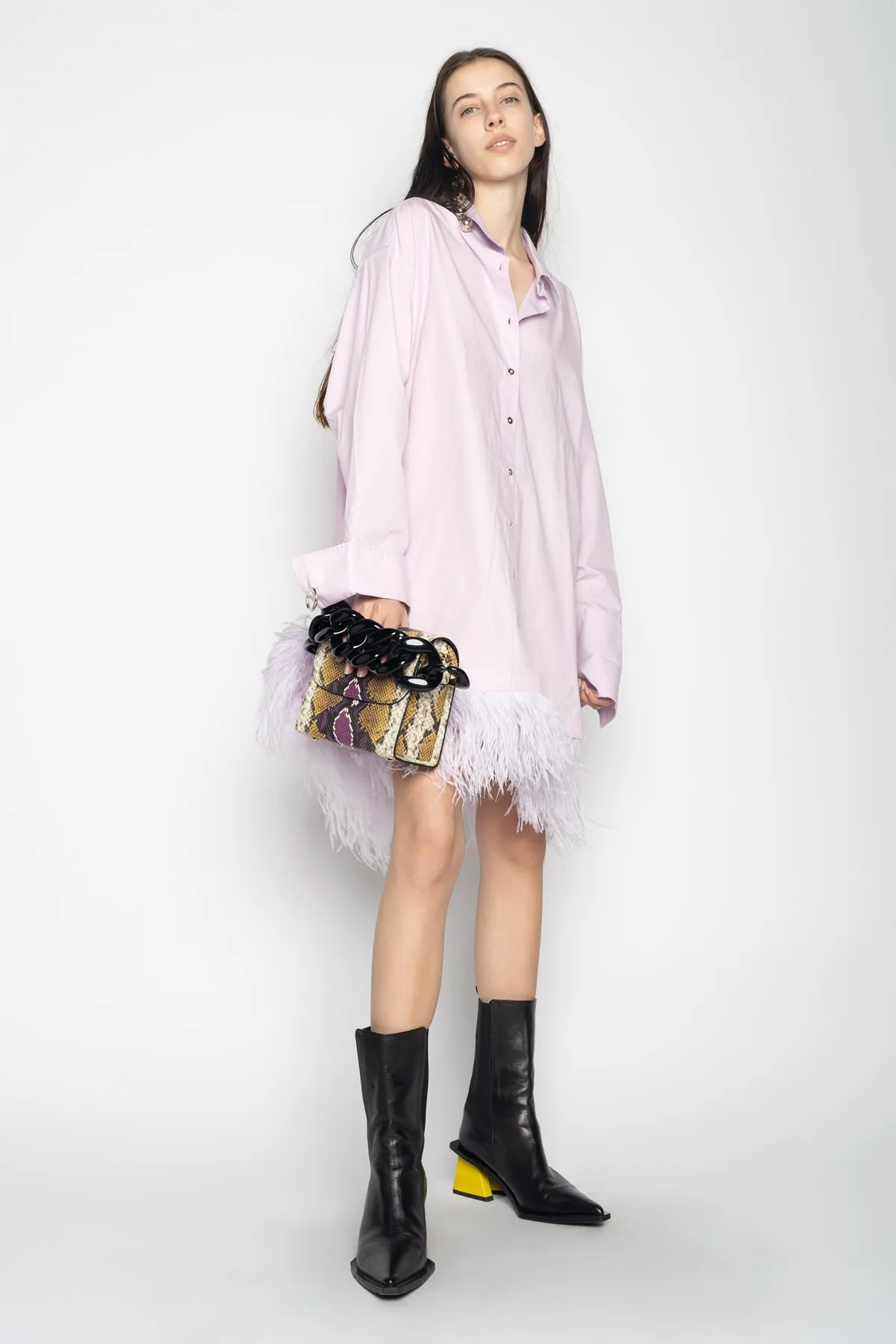 LILAC FEATHER HEM SHIRT DRESS sold by Marques ’ Almeida product image thumbnail 4