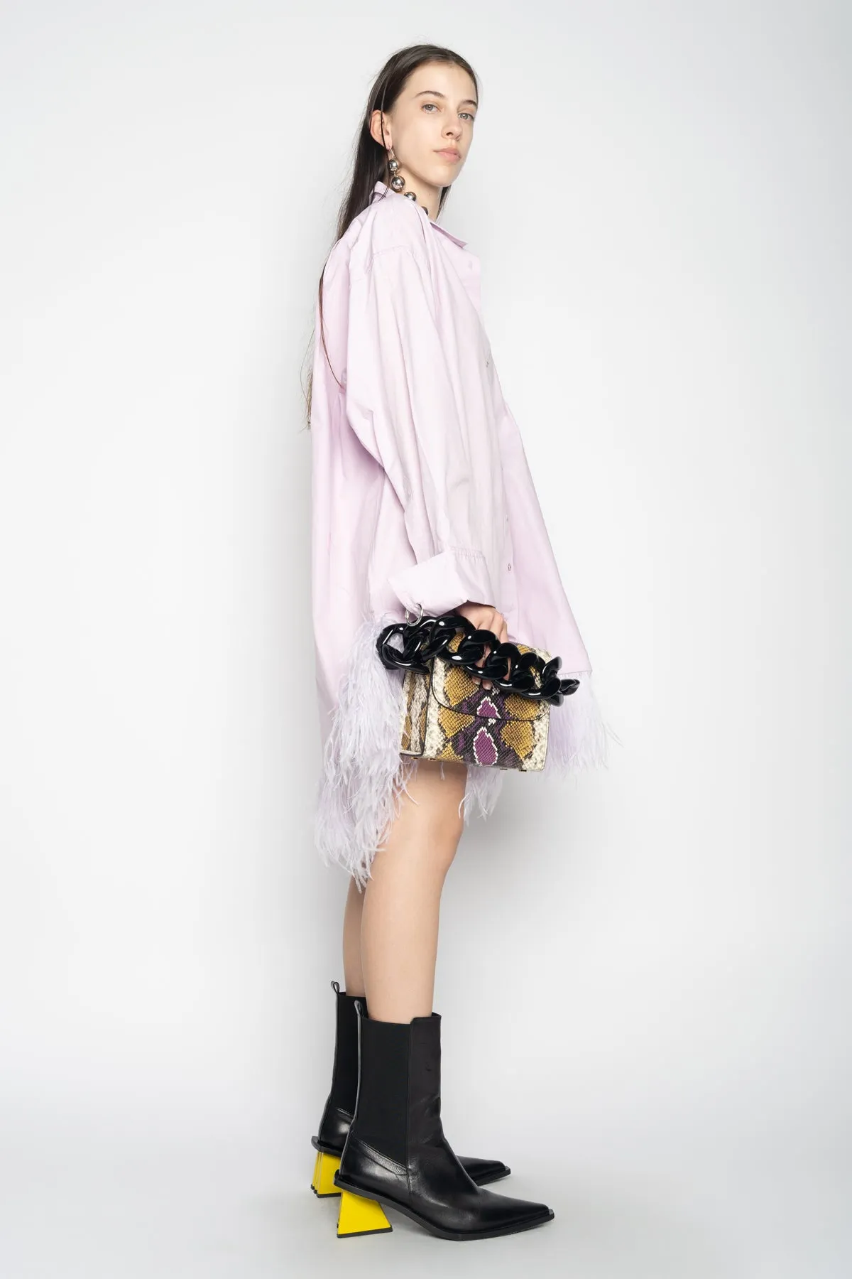 LILAC FEATHER HEM SHIRT DRESS sold by Marques ’ Almeida product image thumbnail 3