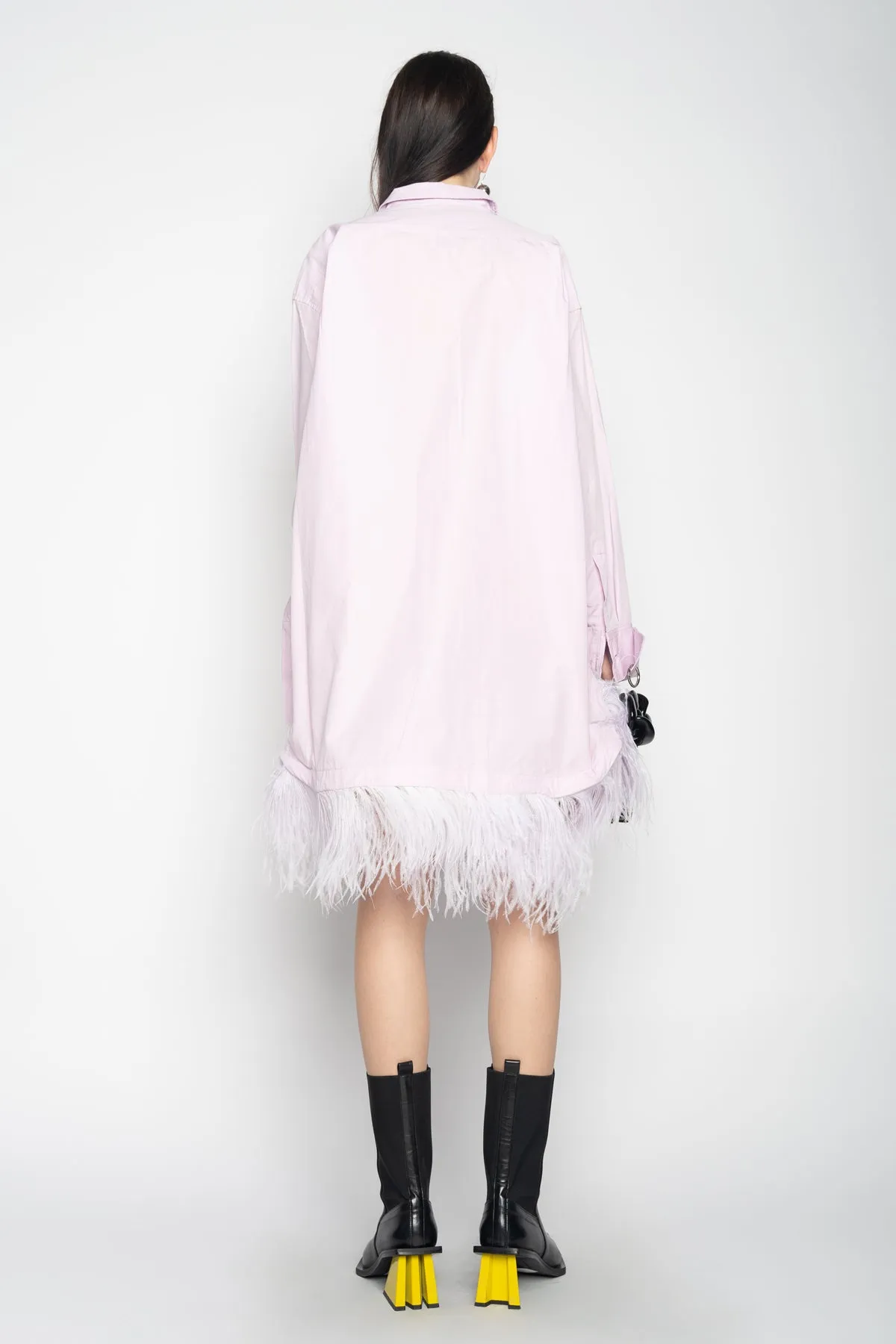 LILAC FEATHER HEM SHIRT DRESS sold by Marques ’ Almeida product image thumbnail 2