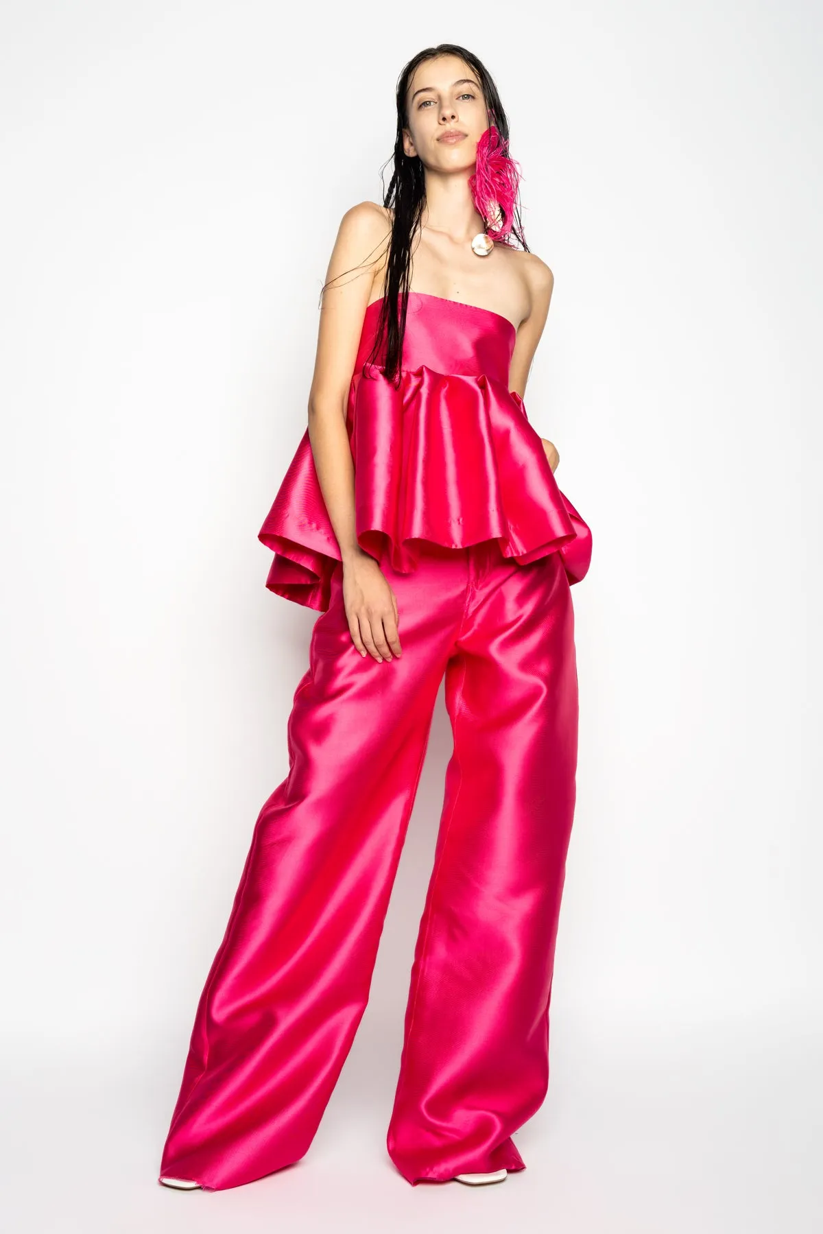 PINK STRAPLESS PEPLUM TOP sold by Marques ’ Almeida product image thumbnail 5