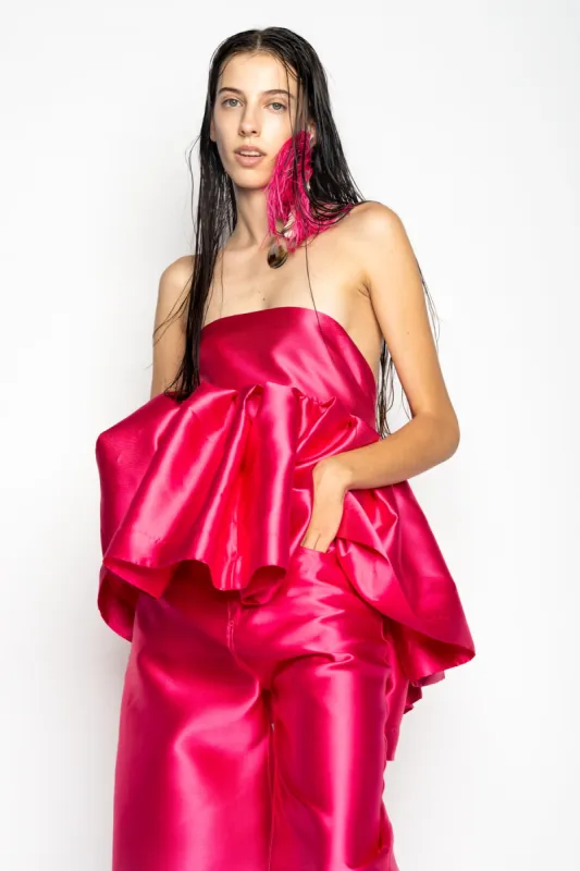 PINK STRAPLESS PEPLUM TOP sold by Marques ’ Almeida