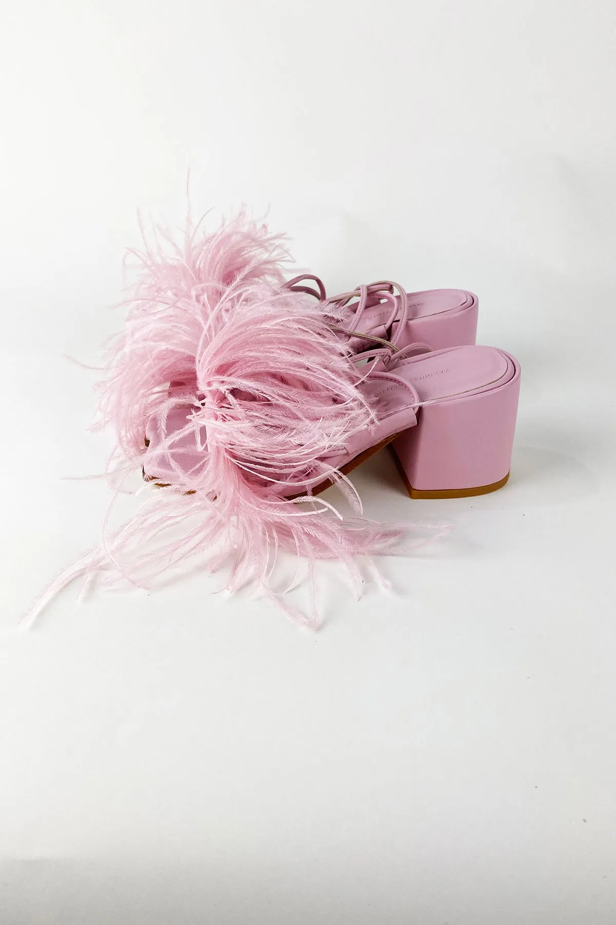PINK FEATHER STRAPPY SANDAL sold by Marques ’ Almeida product image thumbnail 3