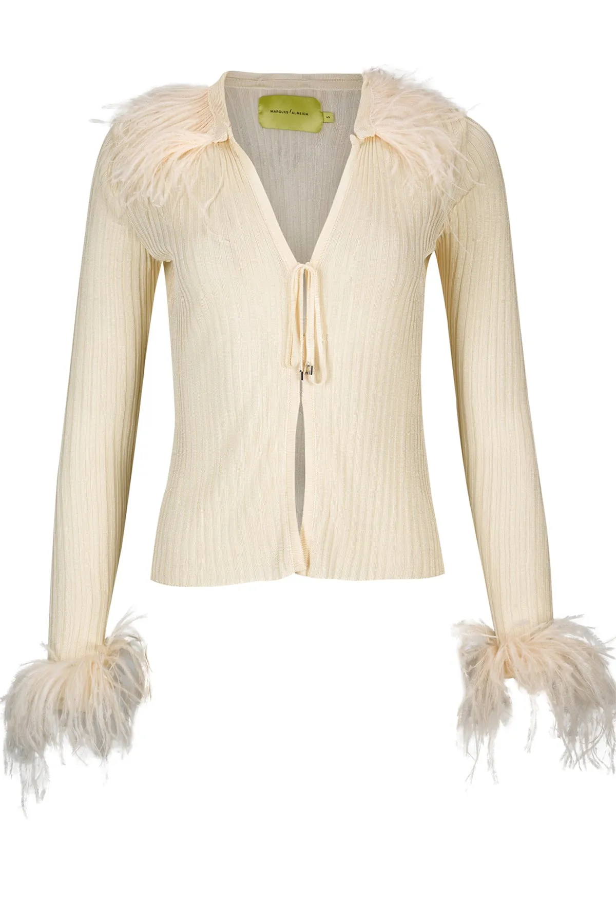 OFF-WHITE VISCOSE KNITTED TOP WITH FEATHERS sold by Marques ’ Almeida product image thumbnail 2