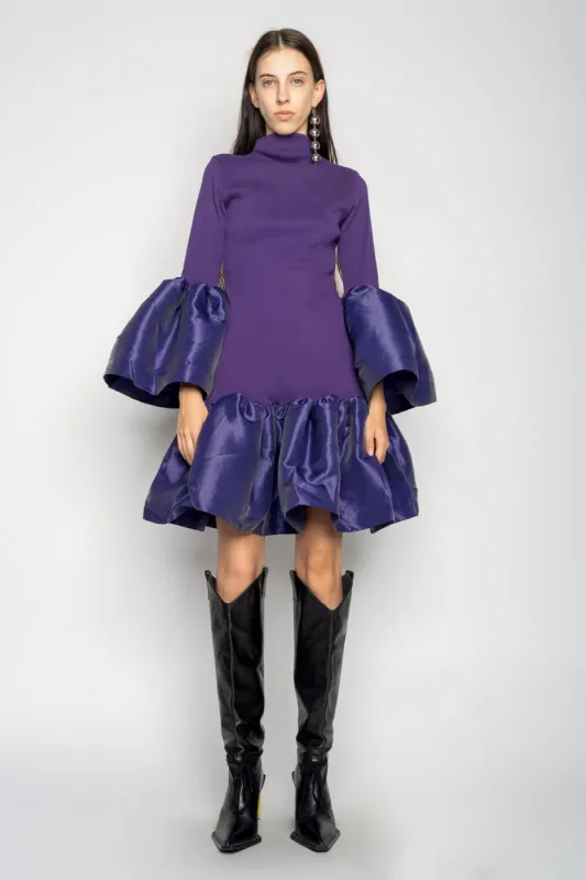 PURPLE PUFF SLEEVE AND HEM DRESS made by Marques ’ Almeida