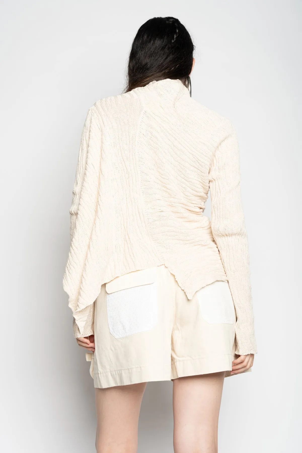BEIGE RECYLED COTTON KNIT DRAPED JUMPER sold by Marques ’ Almeida product image thumbnail 2
