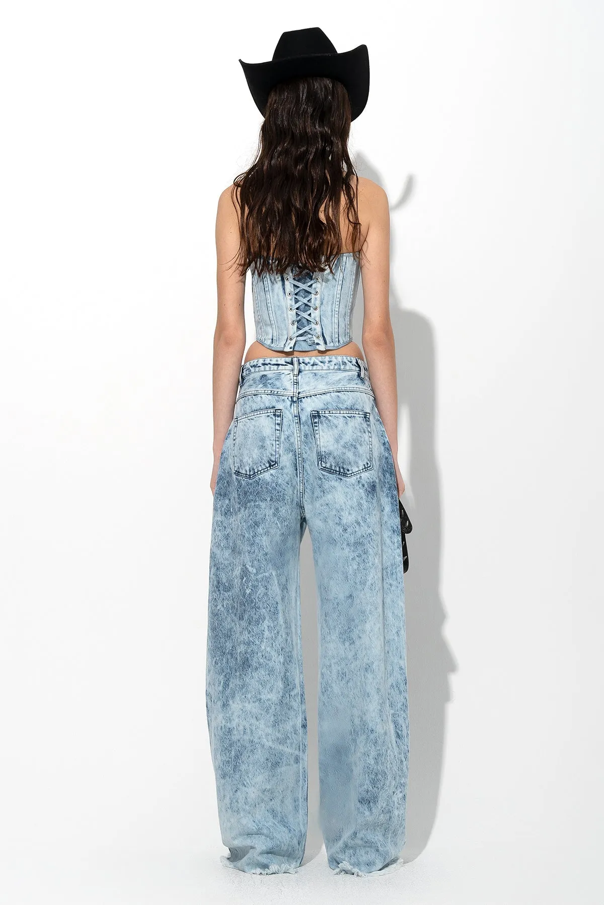 ACID WASH DENIM SHAPED CORSET sold by Marques ’ Almeida product image thumbnail 3