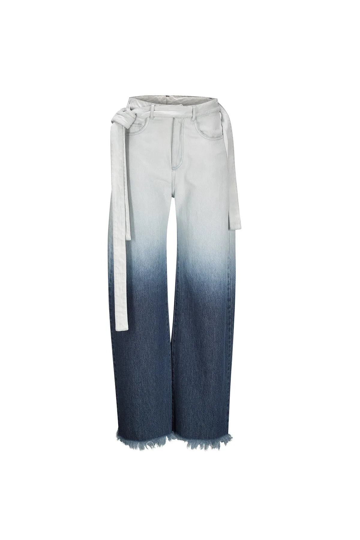 OMBRE DENIM BLUE BOYFRIEND TROUSERS WITH BELTS sold by Marques ’ Almeida product image thumbnail 2