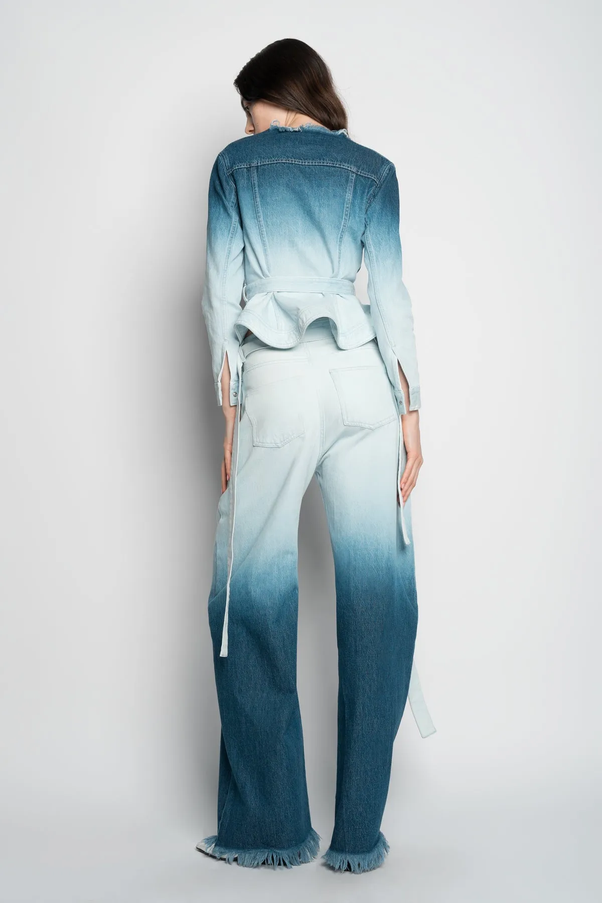 OMBRE DENIM BLUE BOYFRIEND TROUSERS WITH BELTS sold by Marques ’ Almeida product image thumbnail 3