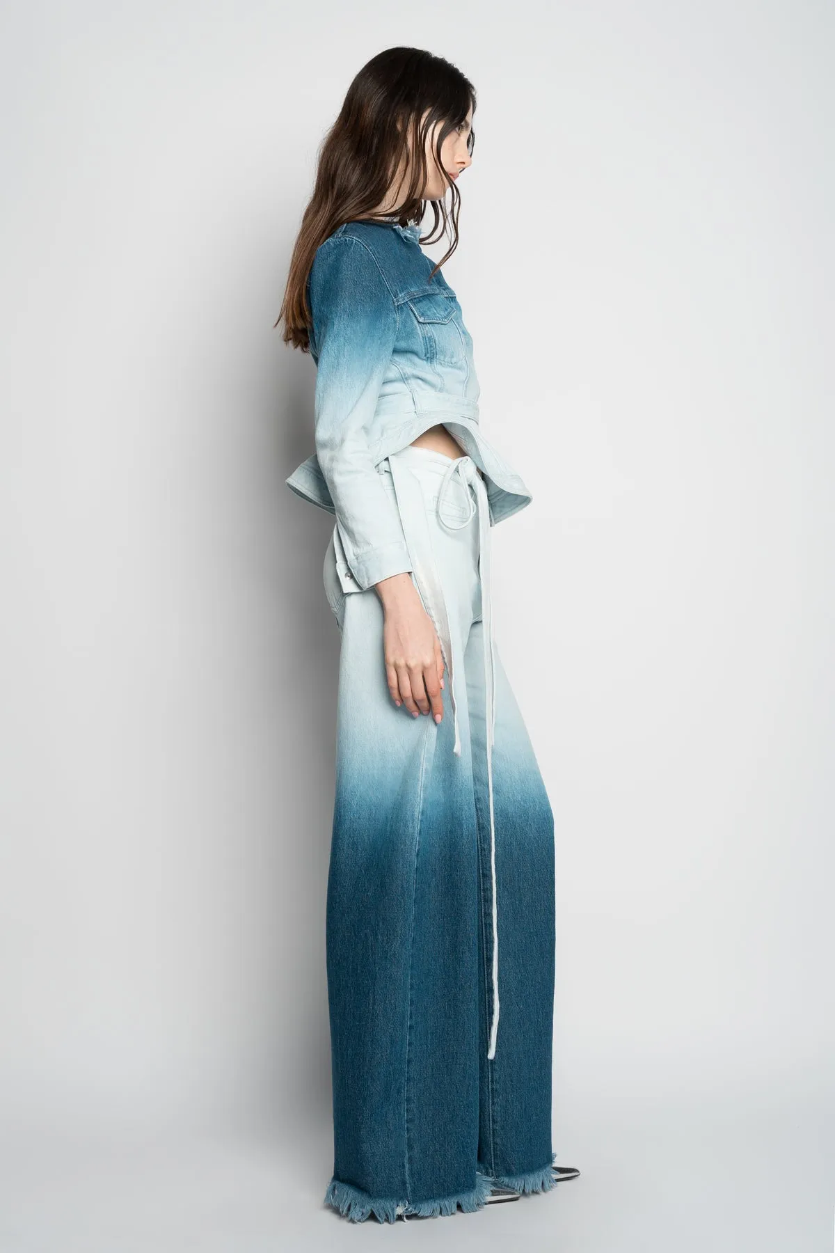 OMBRE DENIM BLUE BOYFRIEND TROUSERS WITH BELTS sold by Marques ’ Almeida product image thumbnail 4