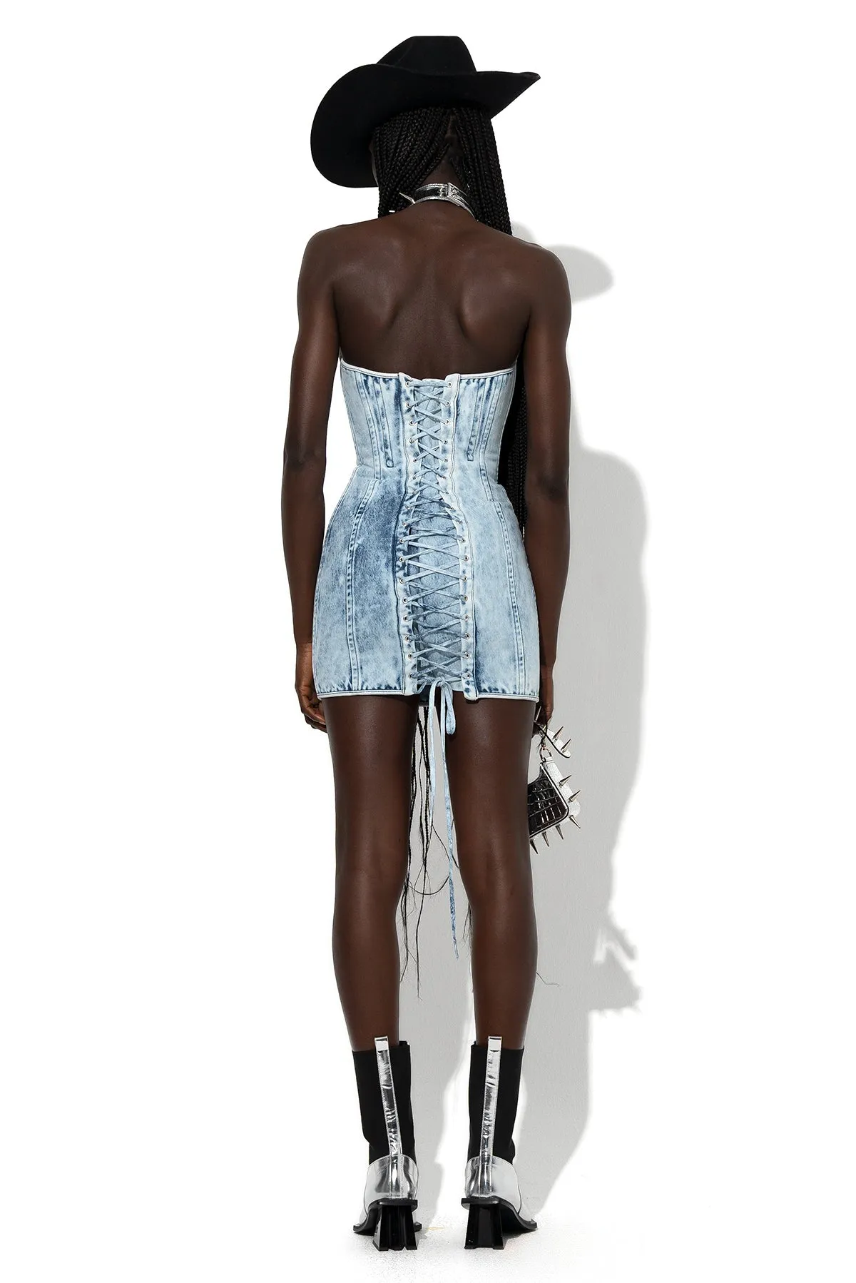 ACID WASH DENIM CORSET DRESS sold by Marques ’ Almeida product image thumbnail 3