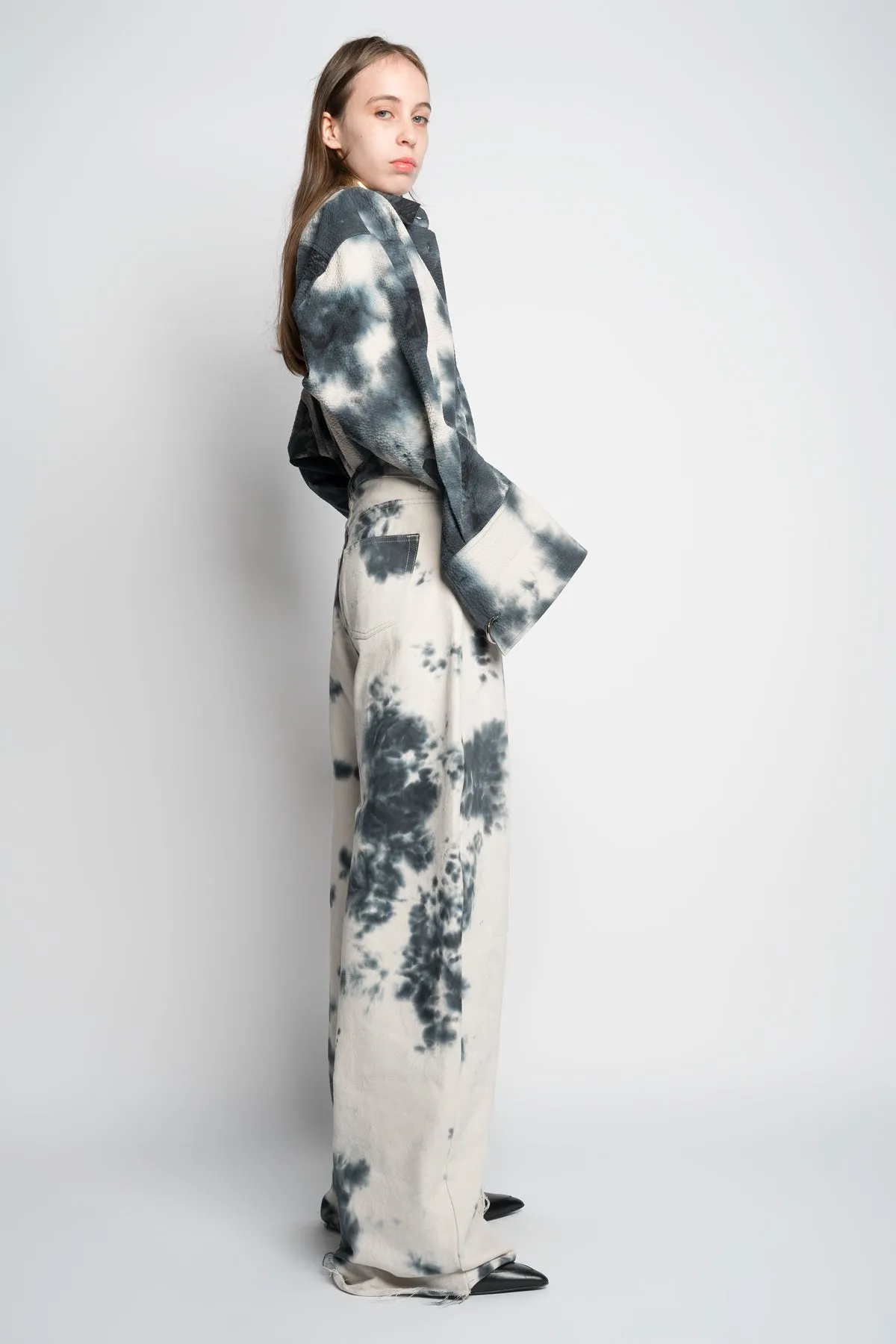 TIE DYE BLACK BOYFRIEND TROUSERS sold by Marques ’ Almeida product image thumbnail 4