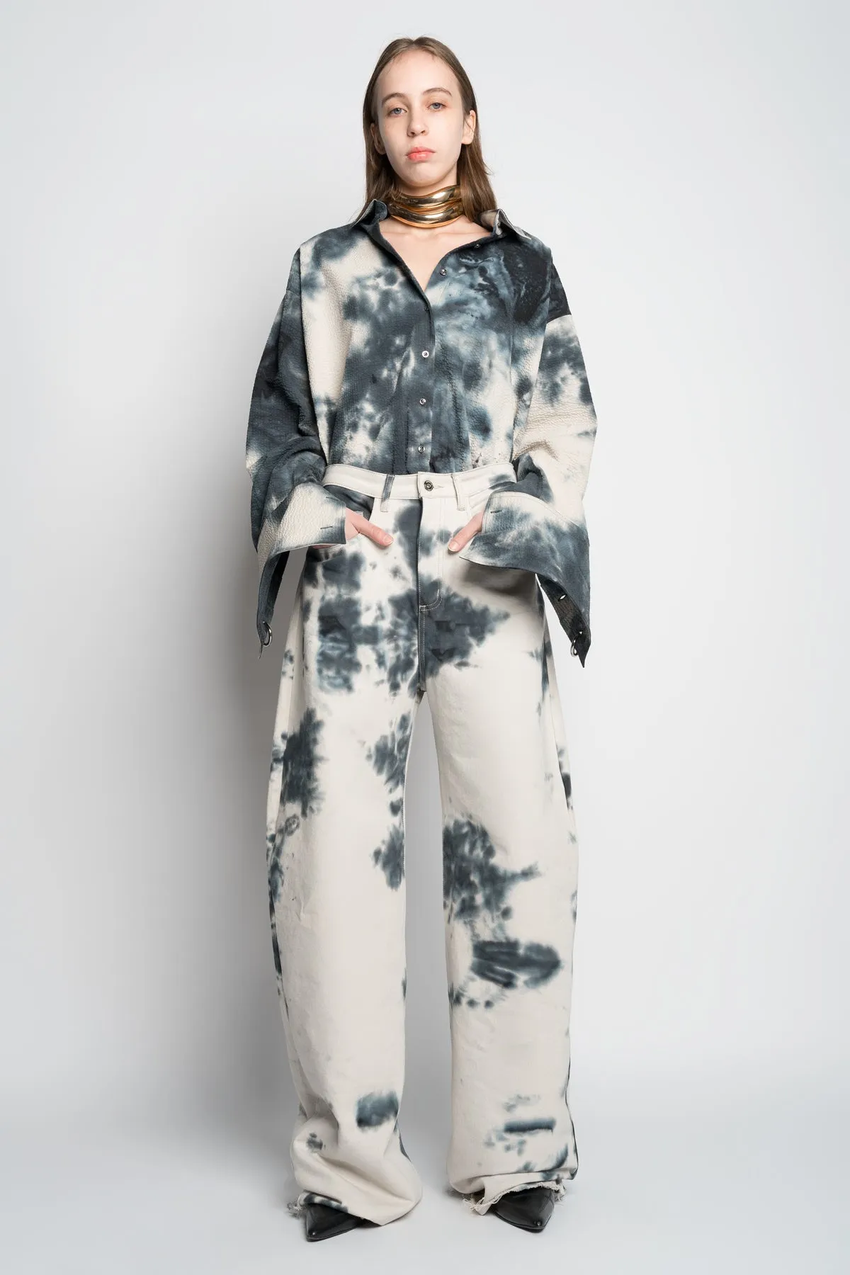 TIE DYE BLACK BOYFRIEND TROUSERS sold by Marques ’ Almeida