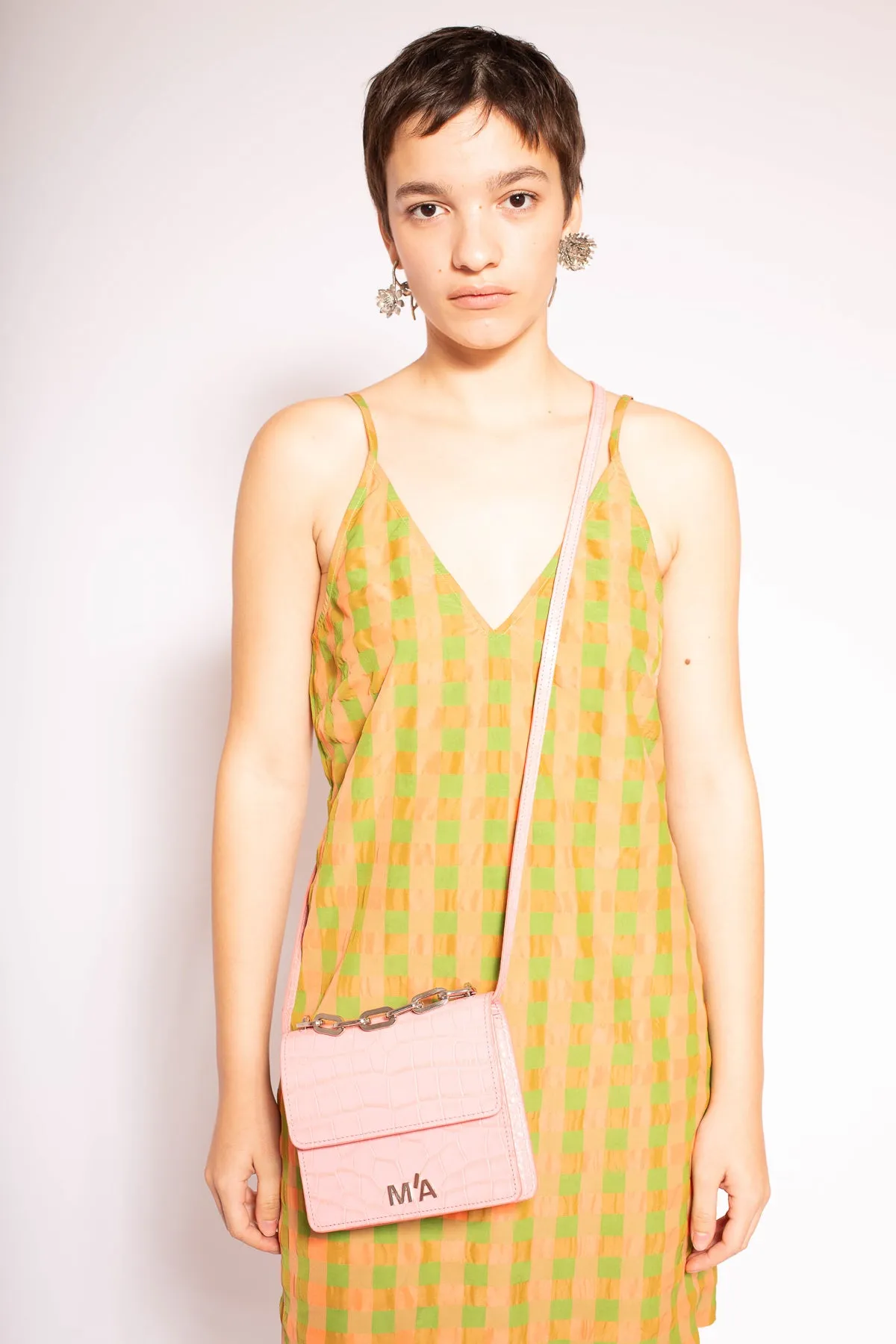 MINI CHAIN BAG IN PINK CROCO sold by Marques ’ Almeida product image thumbnail 3