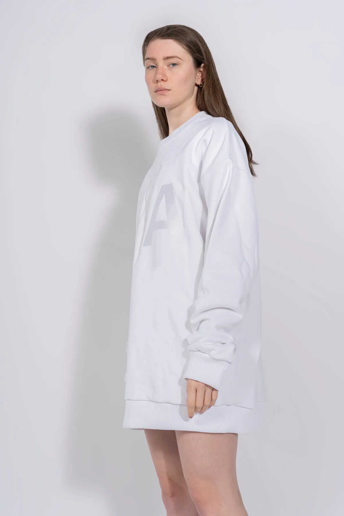 M'A EMBROIDERED JUMPER IN WHITE sold by Marques ’ Almeida product image thumbnail 4