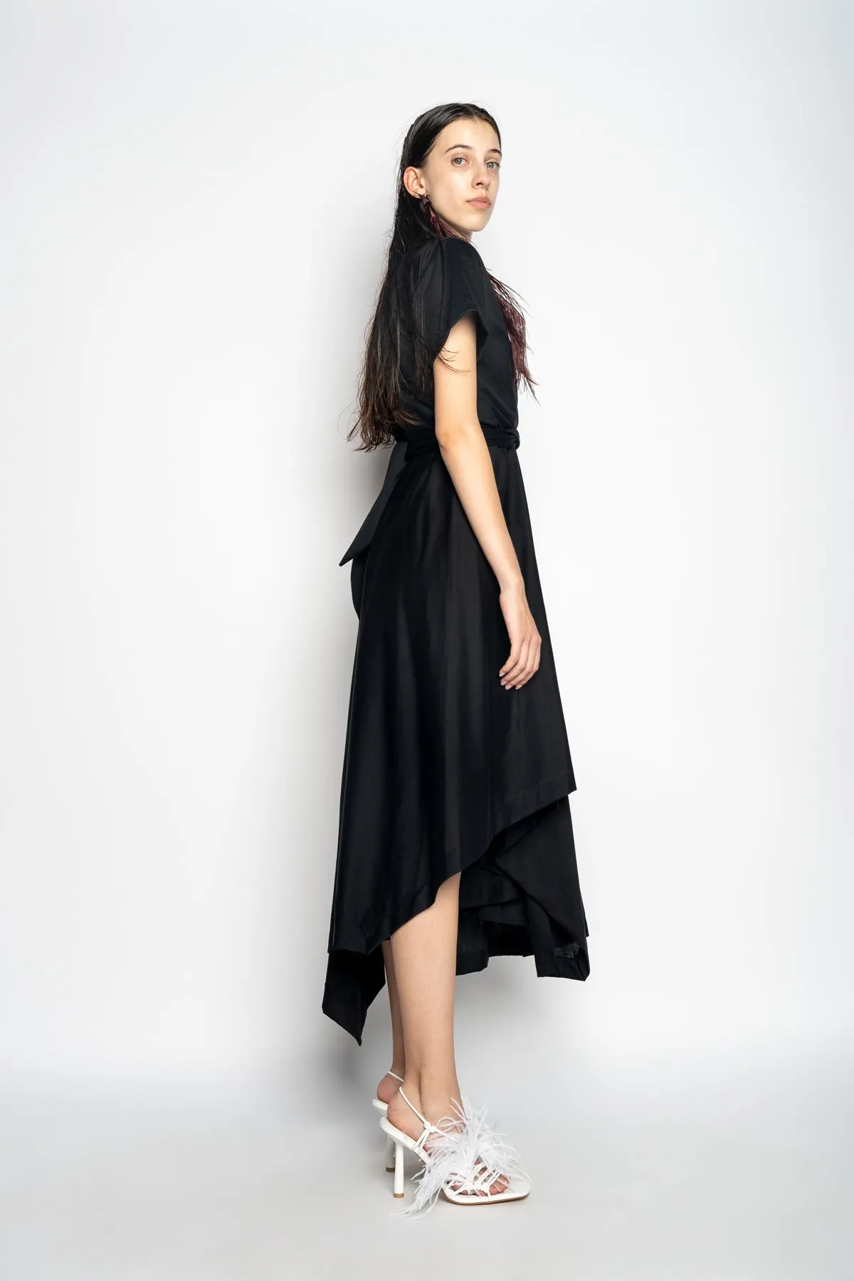 BLACK CROSS WAIST DRAPE T-SHIRT DRESS sold by Marques ’ Almeida product image thumbnail 4