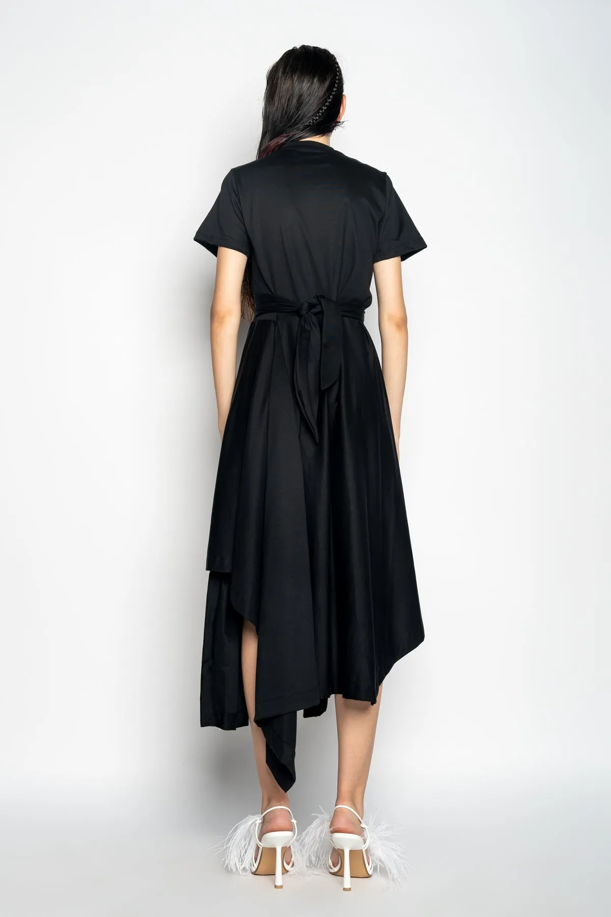 BLACK CROSS WAIST DRAPE T-SHIRT DRESS sold by Marques ’ Almeida product image thumbnail 3