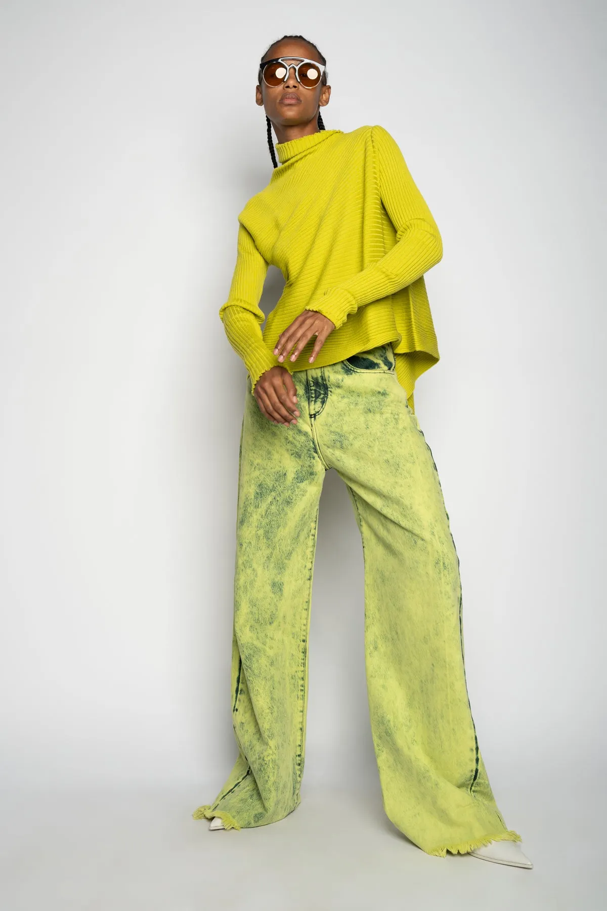 LIME MERINO DRAPED JUMPER sold by Marques ’ Almeida product image thumbnail 5