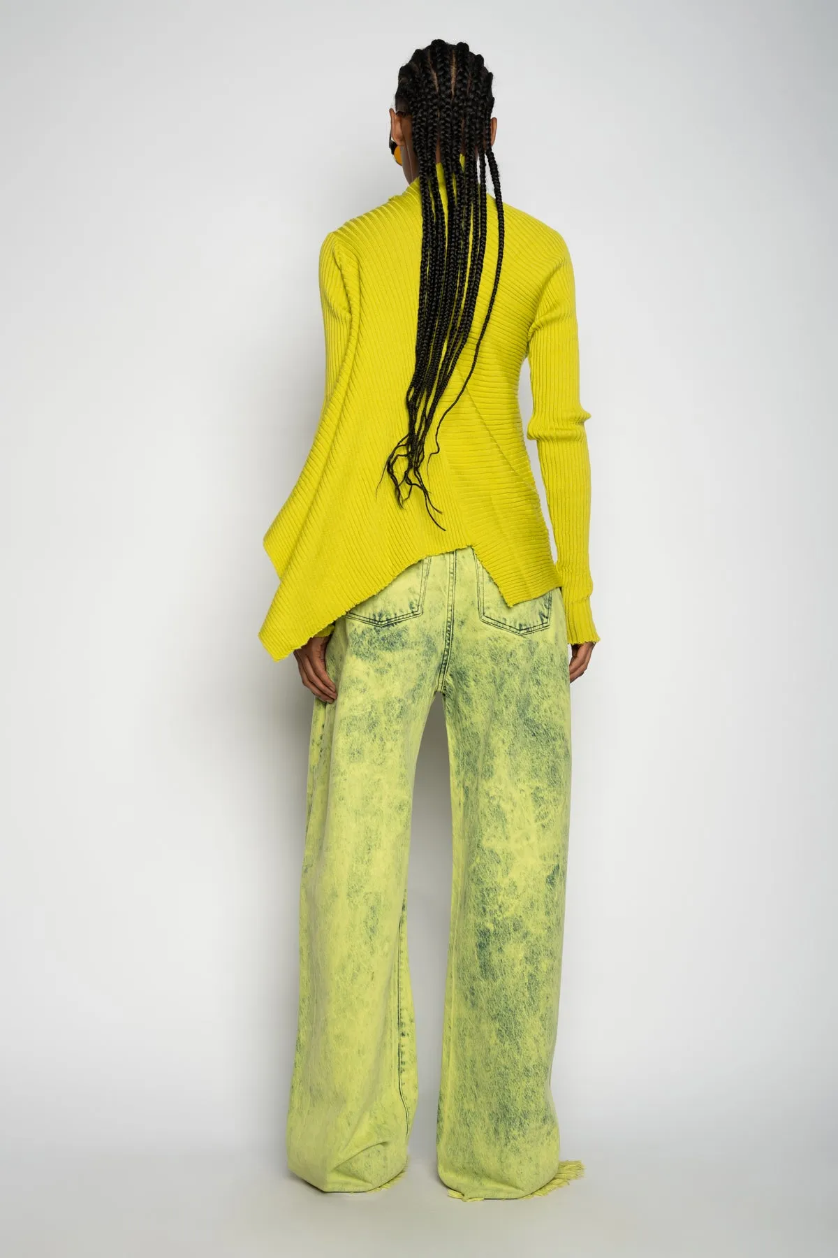 LIME MERINO DRAPED JUMPER sold by Marques ’ Almeida product image thumbnail 3