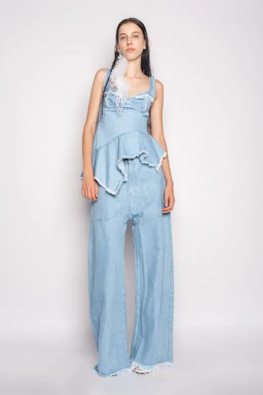 LIGHT BLUE PATCH POCKET BOYFRIEND TROUSERS sold by Marques ’ Almeida