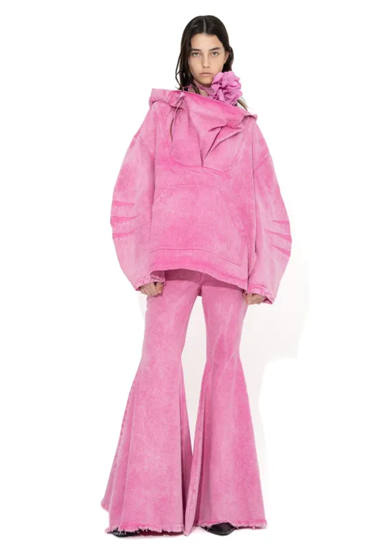 PINK EXTREME FLARE TROUSERS made by Marques ’ Almeida