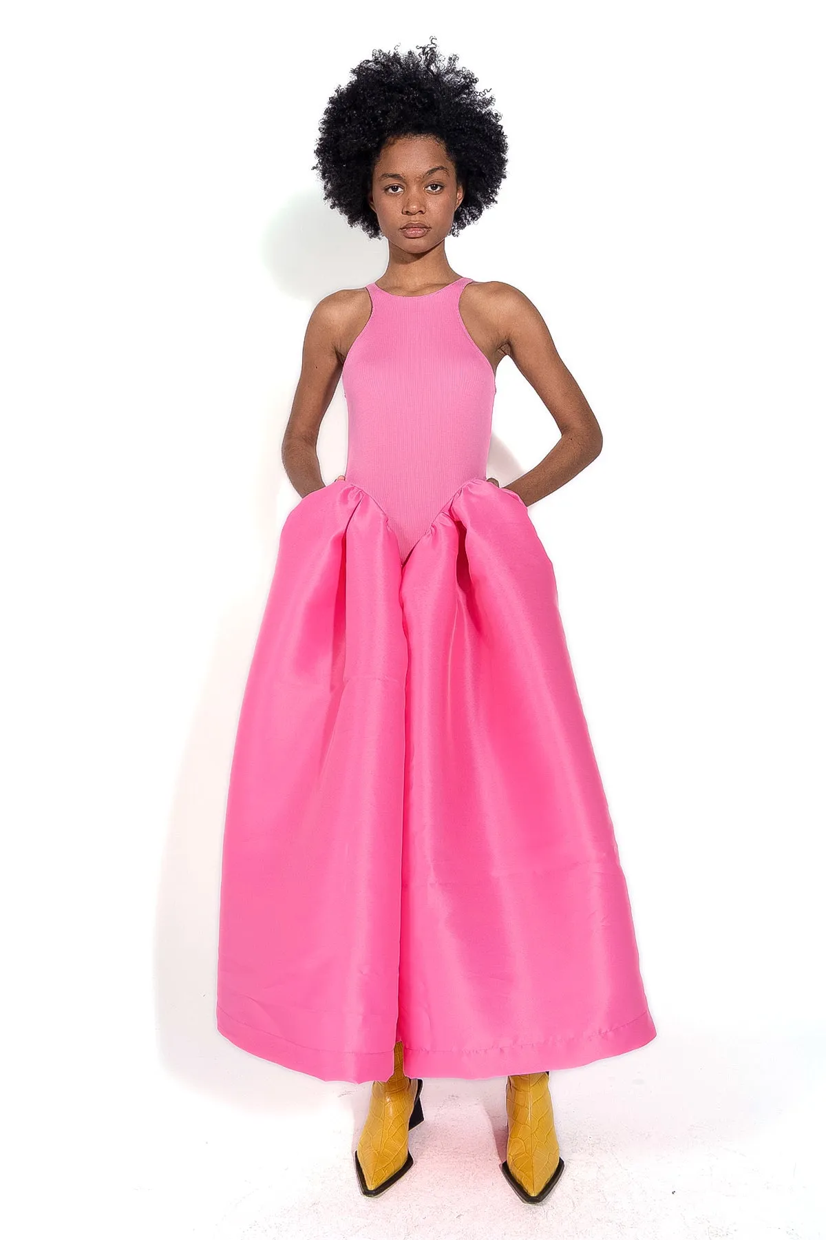 BRIGHT PINK DRESS WITH TANK TOP SCOOPED sold by Marques ’ Almeida