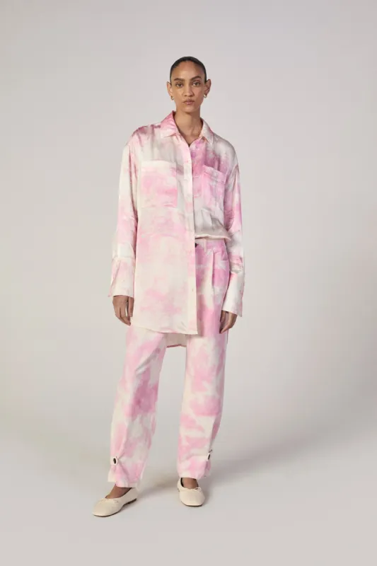 PINK TIE-DYE CUFFED TROUSERS made by Marques ’ Almeida