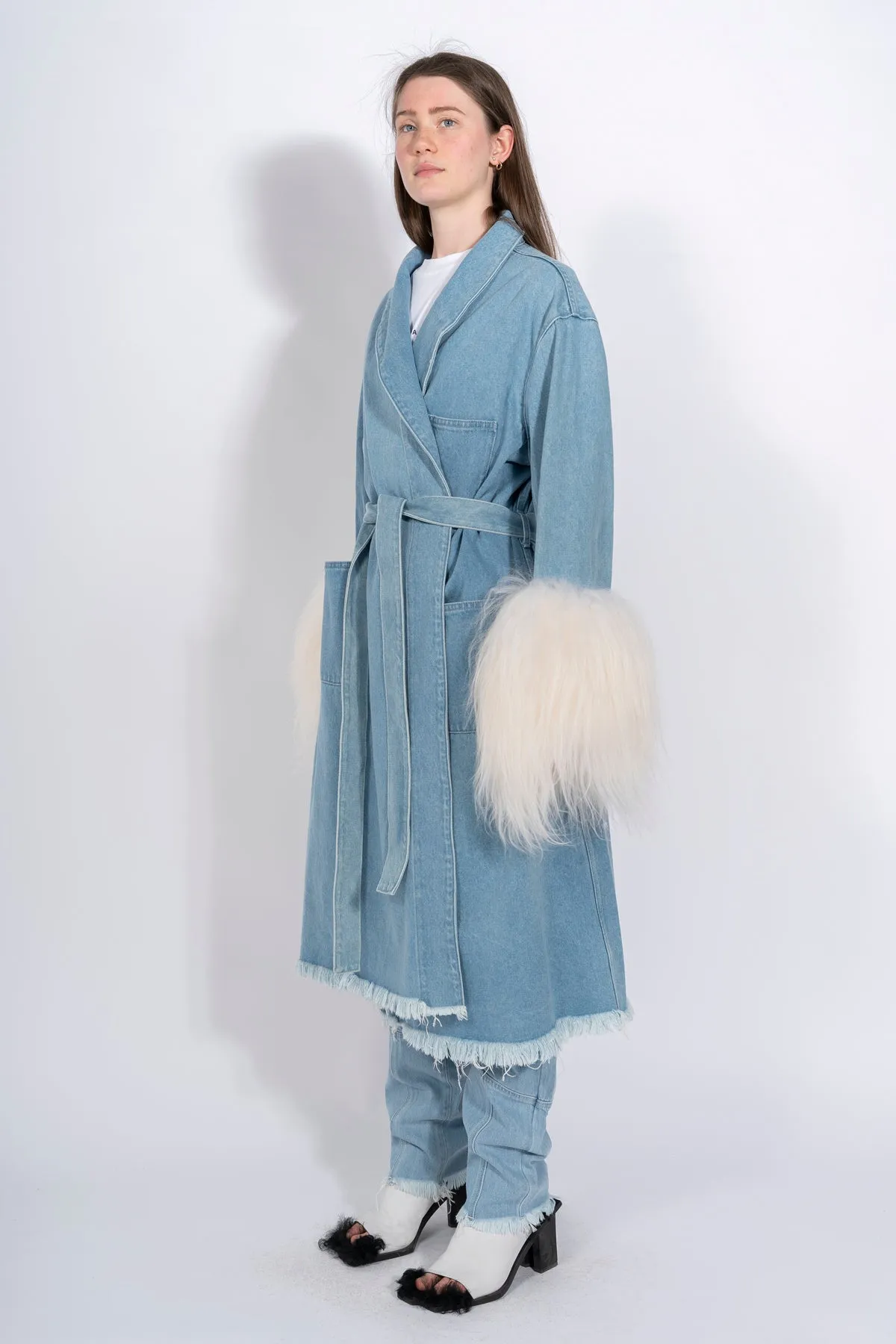 DRESSING GOWN COAT WITH SHEARLING CUFFS sold by Marques ’ Almeida product image thumbnail 5