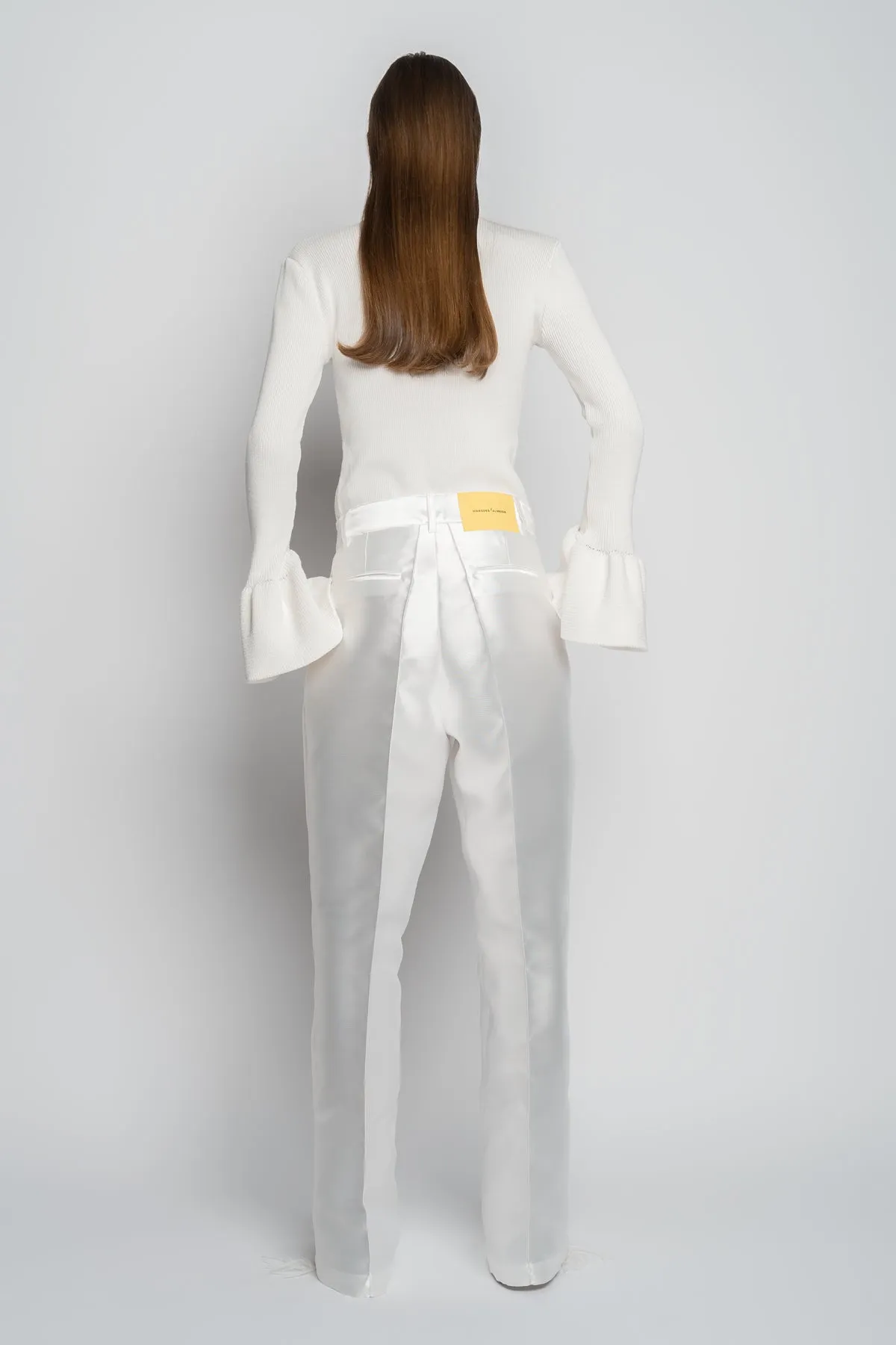 WHITE WIDE LEG TROUSERS sold by Marques ’ Almeida product image thumbnail 3